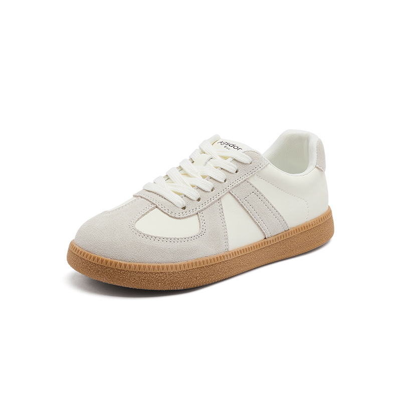 Auge Shi Deng zapatos blancos para mujeres 2026 nuevo verano retro zapatos deportivos blancos casuales con falda zapatos de entrenamiento