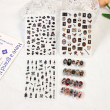 玫瑰美甲日系暗黑血色蝴蝶鬼新娘doll贴纸浮雕指甲贴片饰品配饰