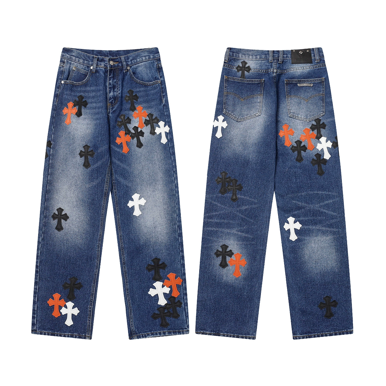 Джинсы из денима для любимой, с вышивкой, oversize, оптовая продажа