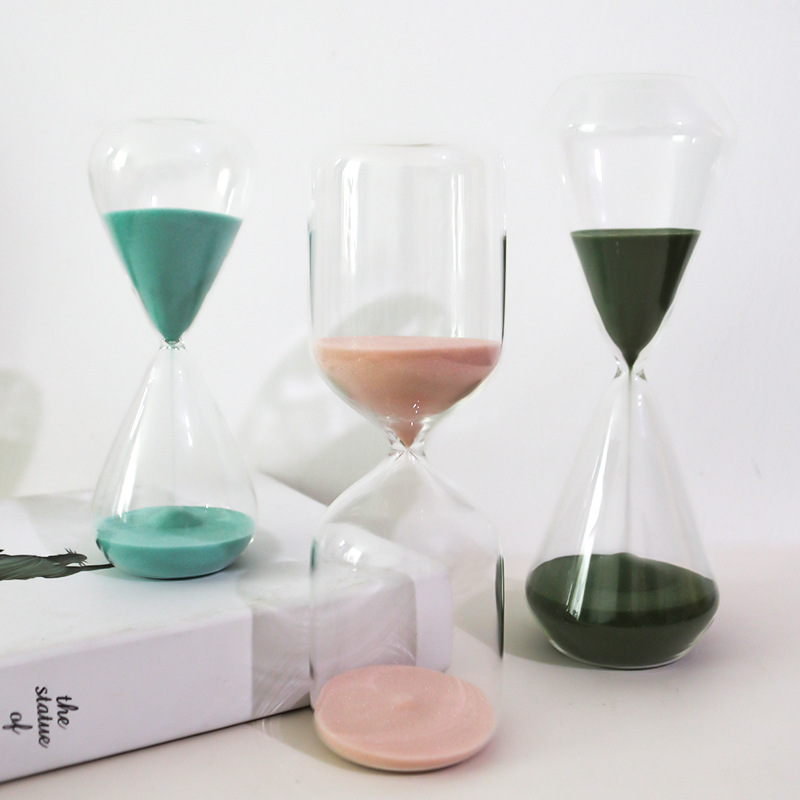 Directo de fábrica Nordic creativo temporizador de 10 minutos de vidrio personalizado salón decoraciones adornos de reloj de arena