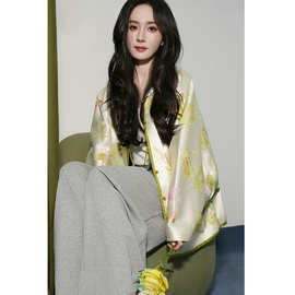 975 杨幂同款中式风真丝冠乐绉提花外套女，S M L XL，不退不换！