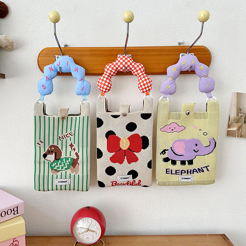 Nuevo lindo cachorro de punto mini bolso de teléfono móvil versátil viaje pequeño bolso de cambio portátil bolso de mujer