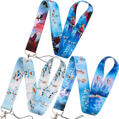 Fantasy blue and white ice and snow world princess cartoon mobile phone lanyard ID card camera lanyard key chain U disk accessories