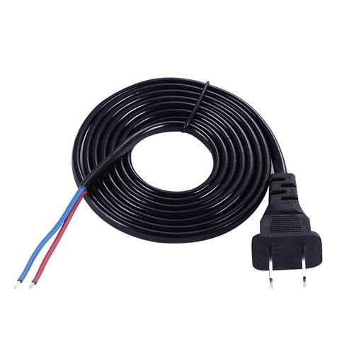 American standard power cord with hole two flat bare wire tail Japanese-style Taiwanese two-plug audio desk lamp fan tin tail AC extension