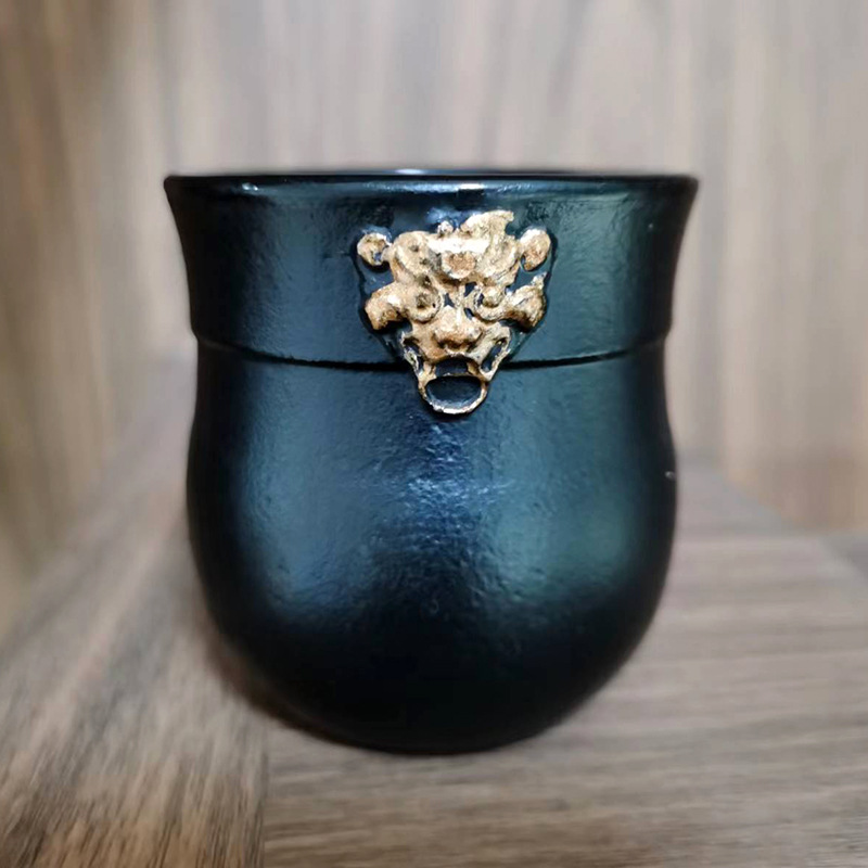 Multi-Capacidad de hierro fundido taza Comercio exterior Exportación hierro taza hierro olla taza esmalte hierro montaña juego de té taza Kung Fu taza