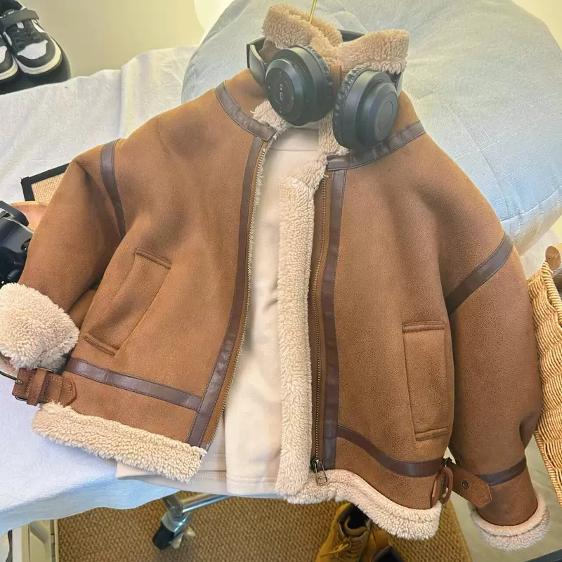 Winter children's warm velvet jacket