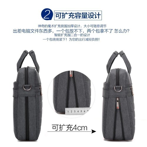 Factory cross-border shoulder computer bag 14/15/17 inch large capacity portable laptop bag business briefcase