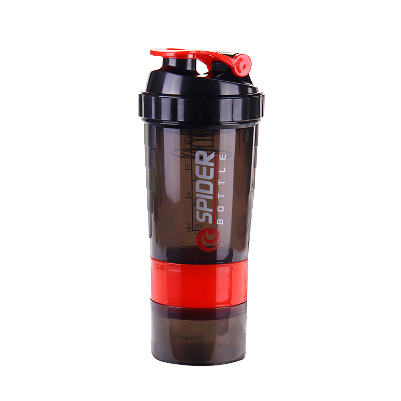 resortes de tres capas shaker taza de musculación deportiva al aire libre taza de batido de proteína de polvo de mezcla taza de plástico taza de agua