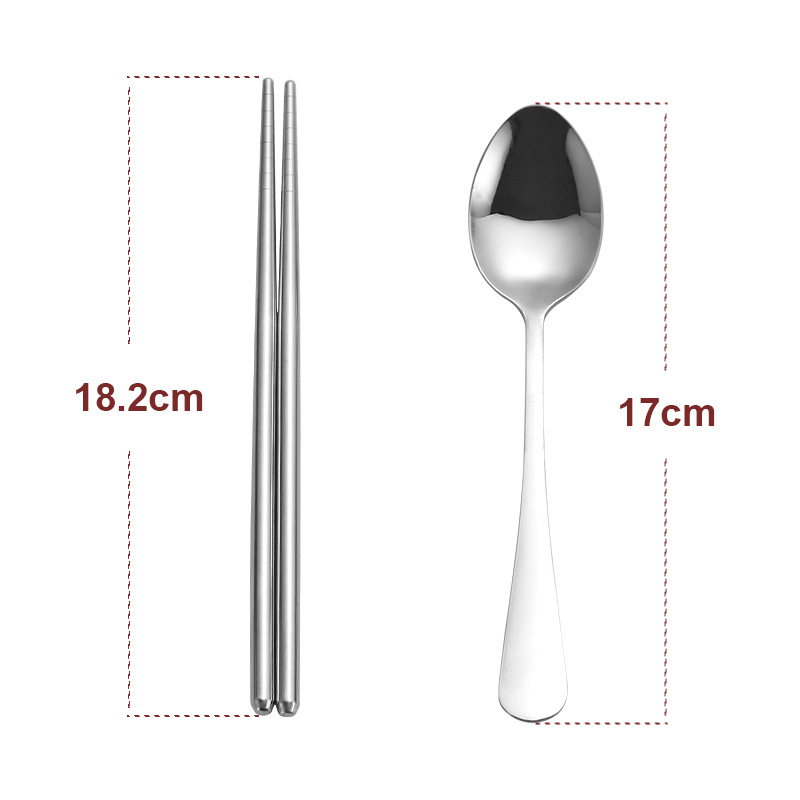 Acero inoxidable portátil vajilla cuchara palillos de dos piezas tazón de fideos instantáneos taza de comida rápida vajilla traje