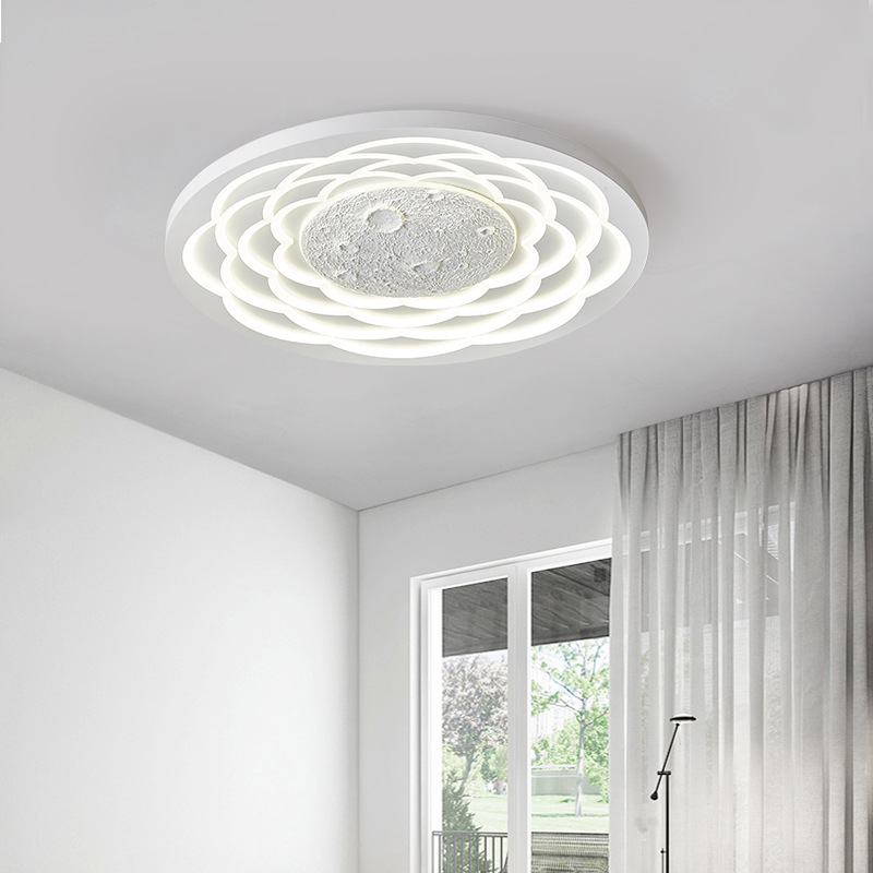 New living room lamp modern simple round led ceiling lamp creative personality dining room lamp cream wind master bedroom lamp