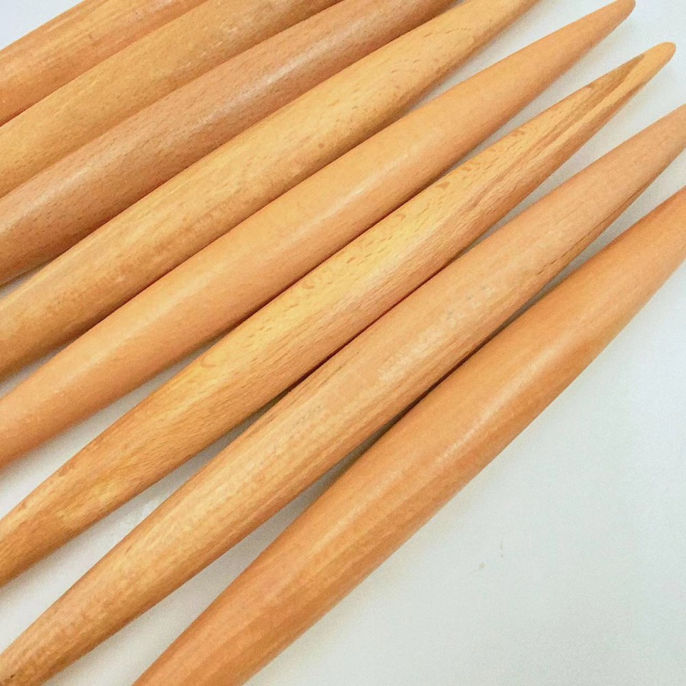 En Punta de rodillo de haya hogar cocina dumpling Piel de dos puntas palillo de fideos palillo superficie presionando en stock al por mayor cocina antiadherente