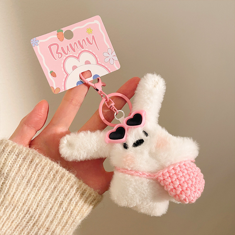 漫画のウサギのぬいぐるみペンダント、かわいい小さな人形、キーホルダー、アクセサリー、イベントの小さな贈り物、小さなギフト、バッグの飾り|undefined