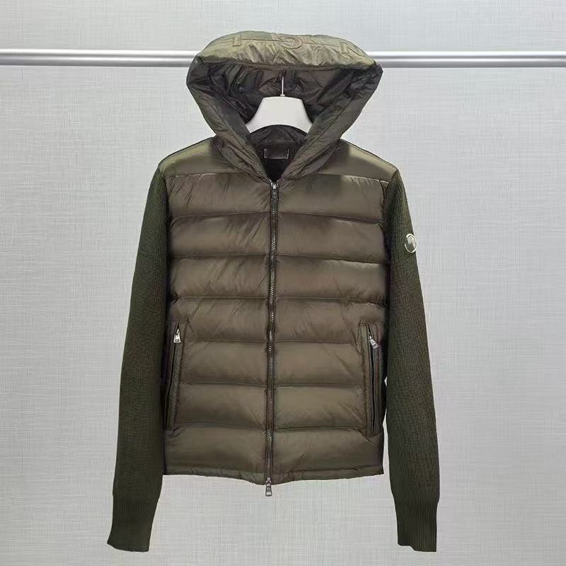 New cross-border product: Teenager's fashionable hooded down jacket with knitted sleeves, 50% down filling, warm winter coat