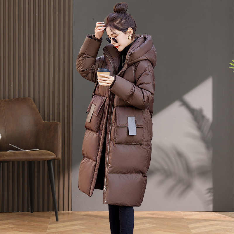 Women's Long down Jacket, Winter 2025 New Style, Fashionable and Stylish, Super Nice-Looking Brown Coat, Trendy