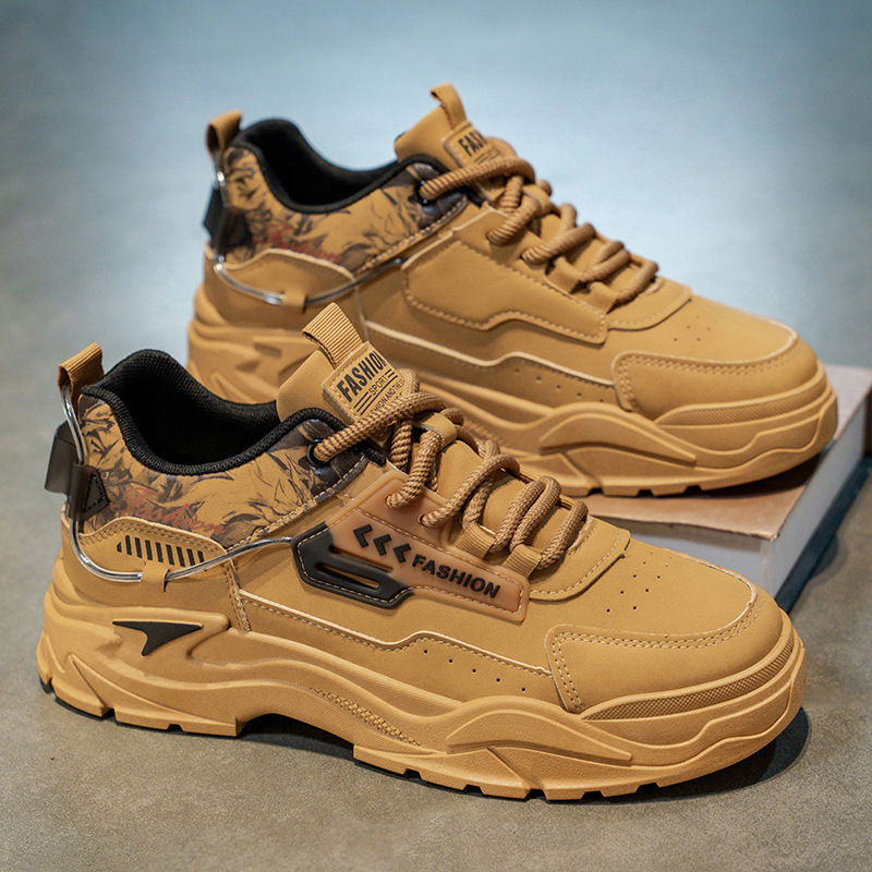 Zapatos de hombre 2026 primavera nuevo cuero transpirable zapatos de skate casuales juveniles zapatos de trabajo antideslizantes con suela gruesa