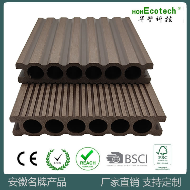 Plástico de madera al aire libre WPC piso generación agujero redondo 139*24 protección del medio ambiente plástico material de madera jardín decoración al aire libre anticorrosión madera