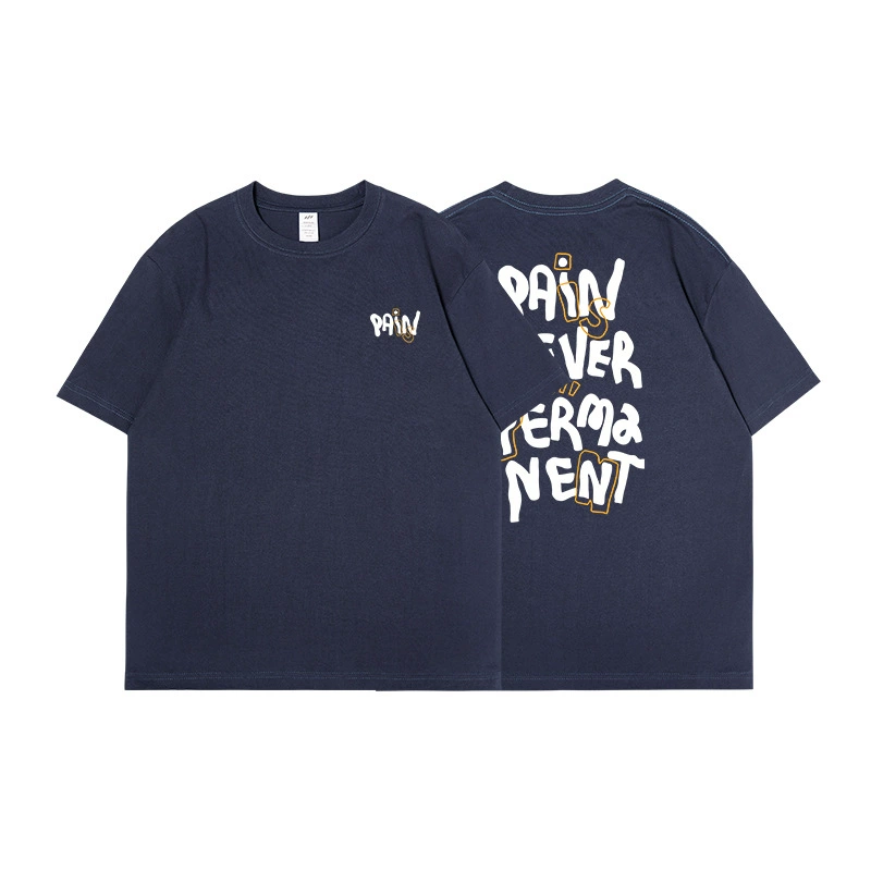 เสื้อยืดผ้าฝ้ายสองหน้า หน้าร้อน ยูนิเซ็กซ์ อ oversize แขนสั้น นุ่มสบาย