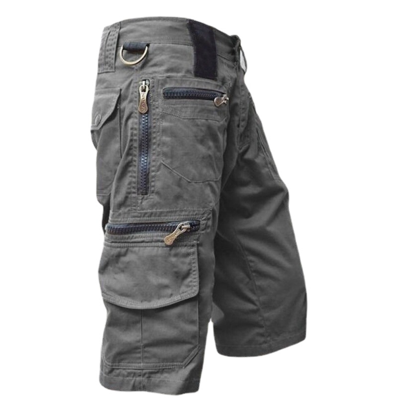 クロスボーダー七分ズボン男性ゆるいストレート夏の大きいサイズのトレンドカジュアルパンツ多袋純綿工装パンツ男性