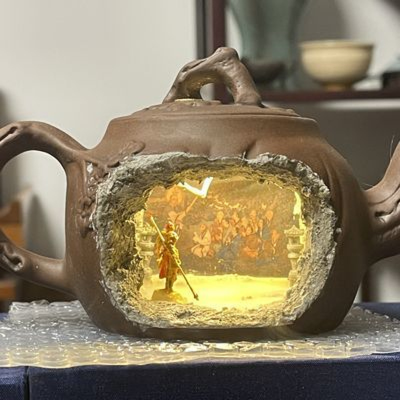 ブラックミスティッククリエイティブブロークンパープル砂壺マイクロ風景禅古代スタイルエコ壺オフィスデスクトップ装飾品インターネット有名人|undefined