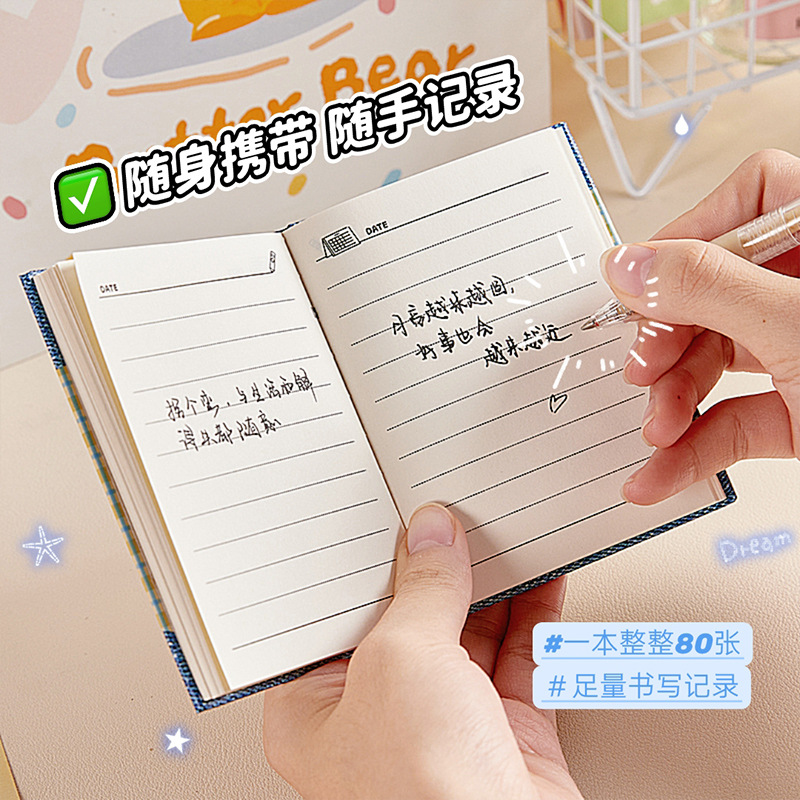 Querida cuaderno de bolsillo para estudiantes con mini cuaderno de mano a7 chicas lindas cuadernos de dibujos animados