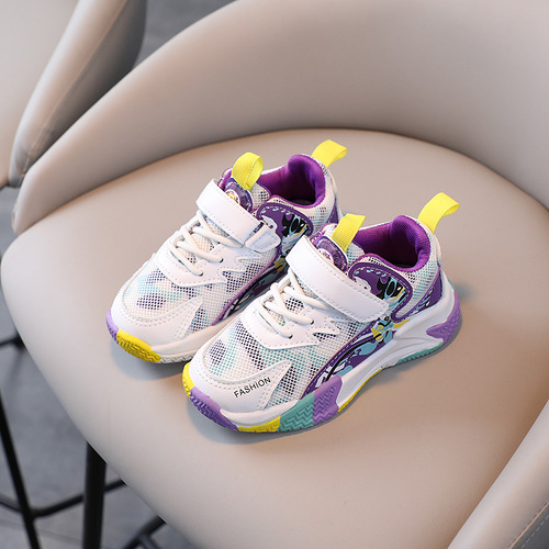 Dropshipping boys' sports shoes  spring and autumn new style breathable mesh running shoes girls light-soled casual shoes