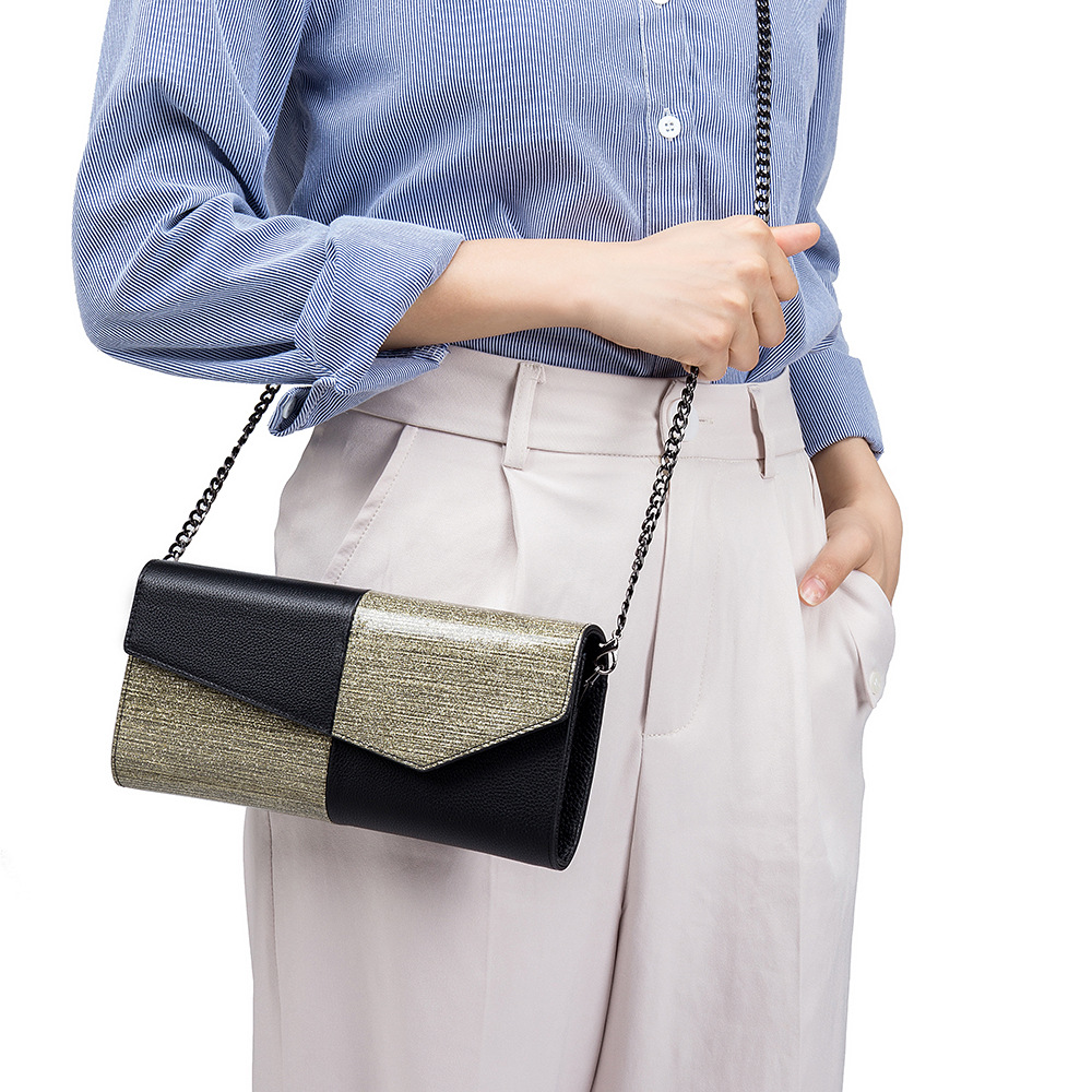 Flap Envelope Clutch Bag Genuine Leather Designer Crossbody Bag Trendy Evening Bag Elegant Handbag For Women - Thumbnail 3
