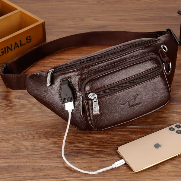 Garber Free Shipping Waist Bag Men's Close-fitting Casual Shoulder Crossbody Outdoor Large Capacity Waist Bag Coin Purse 6262