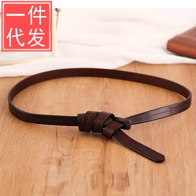 Slim belt lady summer Tie decorate Dress suit fashion Versatile ins Damp belt woman