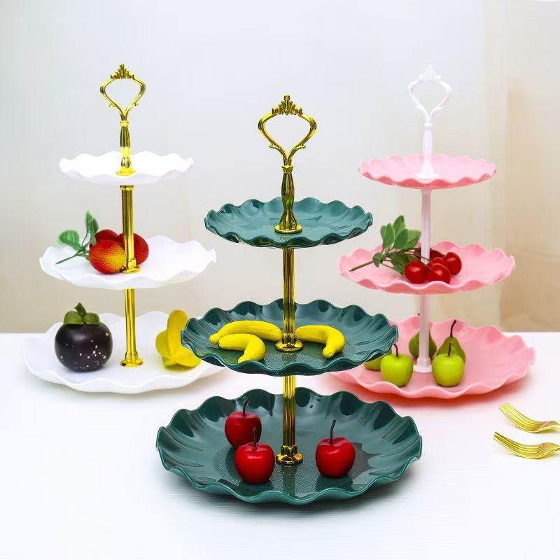 Light Luxury Dessert Plate Three-Layer Fruit Plate Snack Plate Dessert Stand Fruit Plate Hotel Living Room Nordic Style Dried Fruit Plate Light Luxury Dessert Plate Three-Layer Fruit Plate Snack Plate Dessert Stand Fruit Plate Hotel Living Room Nordic Style Dried Fruit Plate
