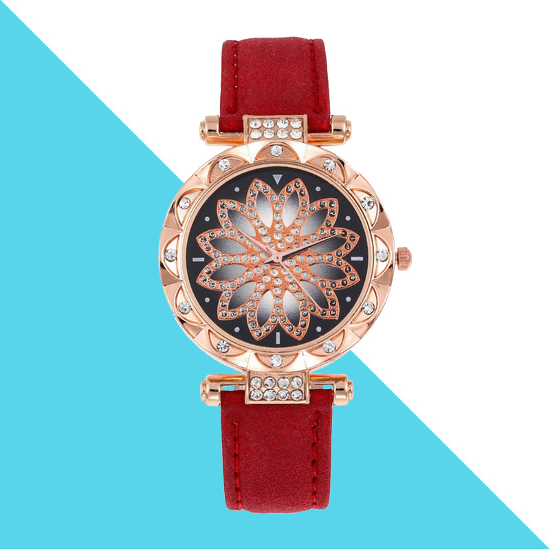 Express foreign trade popular women's fashion lotus set watch diamond inlaid fashion women's Watch