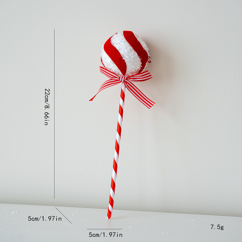 2025 新赤と白の装飾泡キャンディー杖ロリポップペンダントクリスマス装飾クリスマスツリー装飾品|undefined