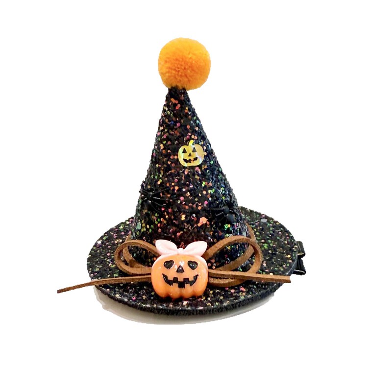 2025 クロスボーダー新製品ハロウィン帽子ヘアピン子供のゴーストフェスティバルドレスアップカボチャゴーストウィザード帽子帽子クリップ|undefined
