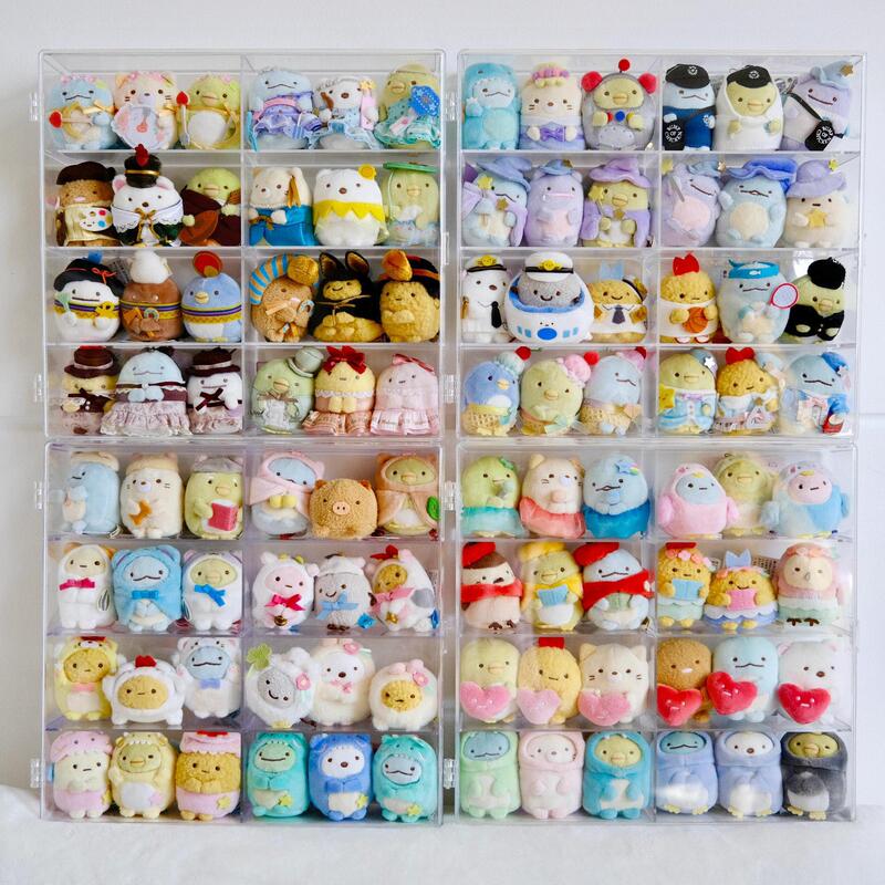 卸売透明デスクトップ防塵かわいい収納ボックス人形ディスプレイスタンド多層装飾品分割アクリル収納ボックス|undefined