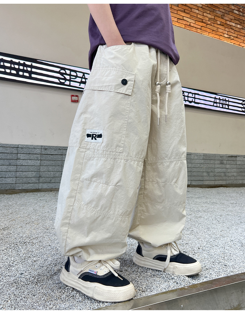 Pi Shuai Pojkar Tunna 2024 Nya Myggsäkra Mellanstorlekar Stora Barn Sommararbetsbyxor Trendiga_voghion.com