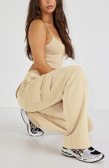Women's Clothing New Multi Pocket Y2K Overalls Casual Loose Sports Fitness Wide Leg Pants_voghion.com