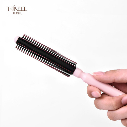Chuanqi'er household blow-styling mini curly hair comb massage comb hairdressing comb cylindrical curling comb plastic small comb
