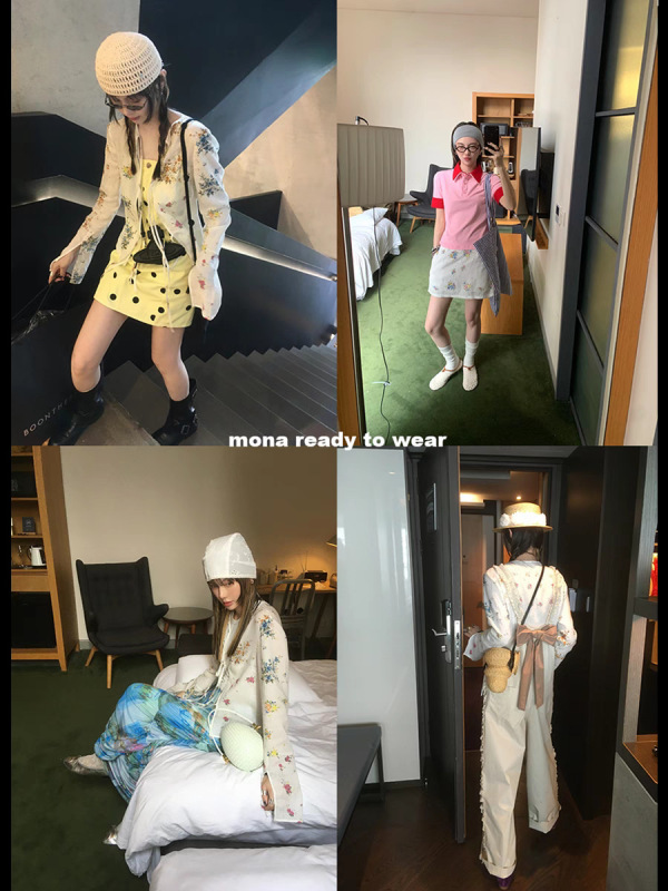 MONA テンセルラミー気質年齢軽減トップミッドウエストスカートスーツ女性小柄な人 2025 夏の新スタイル|undefined