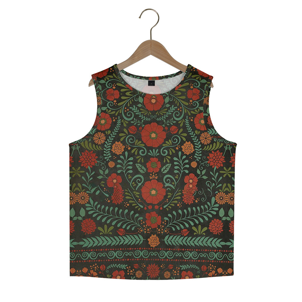 【纽约街头】美式无袖背心Retro Street Leopard Print Vest