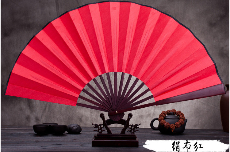 Fabricante de publicidad personalizado arte de regalo ventilador plegable ventilador personalizado seda papel de arroz en blanco gran ventilador de hueso de bambú