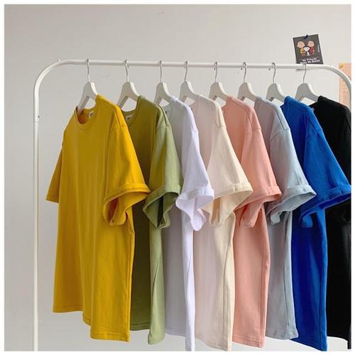 Summer loose casual short-sleeve men's INS trendy round neck plain color T-shirt men's student versatile inner layer base shirt