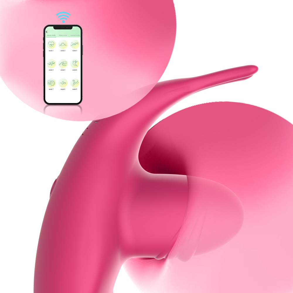 Eva Wearable Vibrator with App Control, Tongue-Licking Brush Head, Purple Silicone — detail image 5