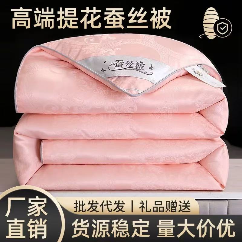 桐乡蚕丝被双宫桑蚕丝全棉春秋被加厚保暖冬被结婚庆被子子母被芯