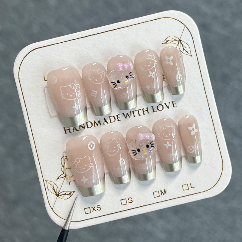 French Golden Flash Wearable Nail Polish Cat Eye Code Kt Manicure Fake Nail Hello Kitty Nail Polish French Golden Flash Wearable Nail Polish Cat Eye Code Kt Manicure Fake Nail Hello Kitty Nail Polish