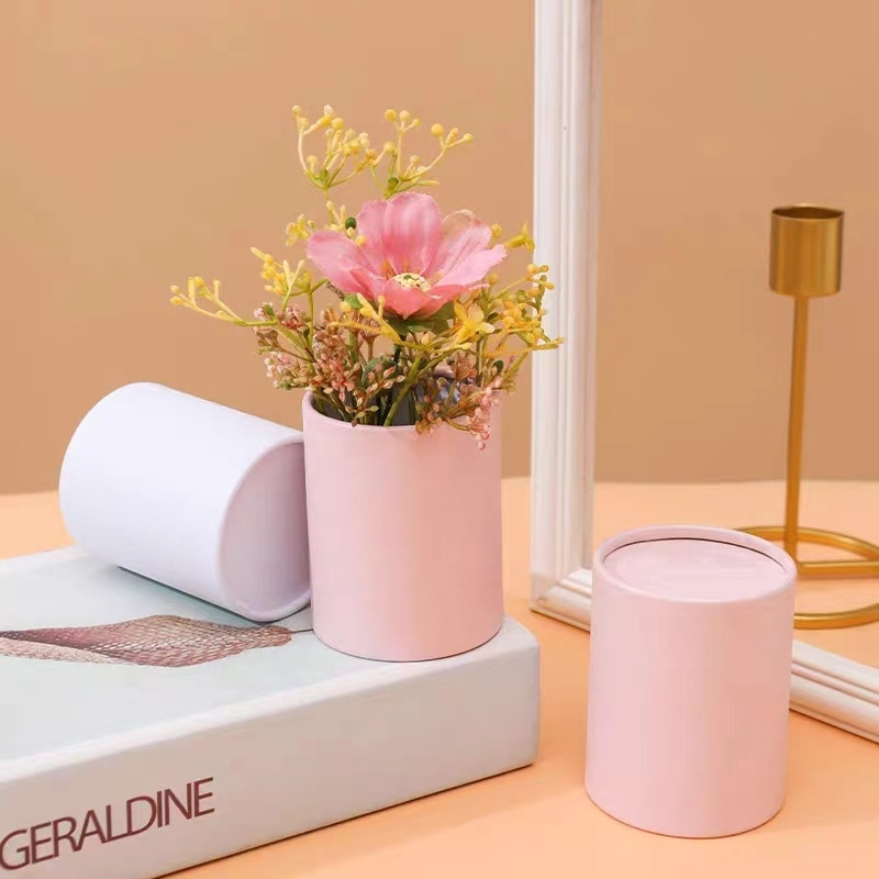 Caja de Arreglos Florales en Forma de Cubo, Caja Cilíndrica Pequeña para Tulipanes, Empaque para una Sola Flor, Caja de Regalo, Empaque Creativo