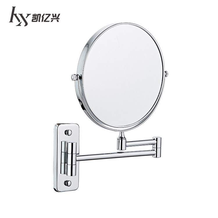 Retractable Folding Double-Sided Cosmetic Mirror Wall Hanging Hotel Bathroom Self-Adhesive Toilet Wall Beauty Mirror Punch-Free