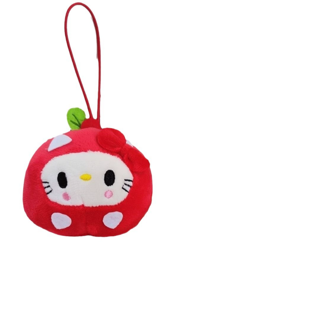 Плюшевый кулон (Hello Kitty) милый яблоко/бургер на шариковом цепочке, мягкий брелок