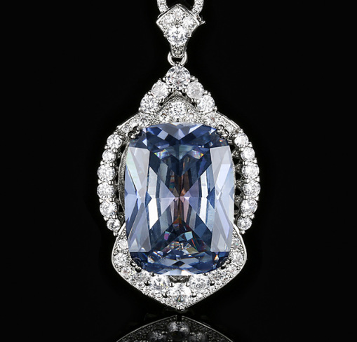 2024 nuevo estilo Zhuang Shengsheng joyería fondo de cobre chapado en oro moda imitación de color tesoro diamante colgante de lujo collar piedra 20*28