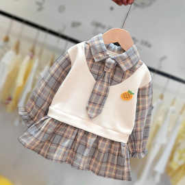 童装女童套装裙2020新款洋气儿童马甲女宝宝连衣裙秋衣服JK学院裙