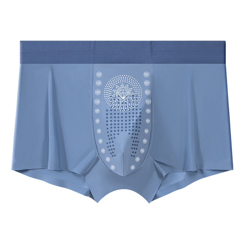 Ropa interior de seda de hielo para hombres pantalones cortos de cuatro esquinas transpirables sin costuras para niños 2025 nuevos pantalones boxer de primavera y verano al por mayor