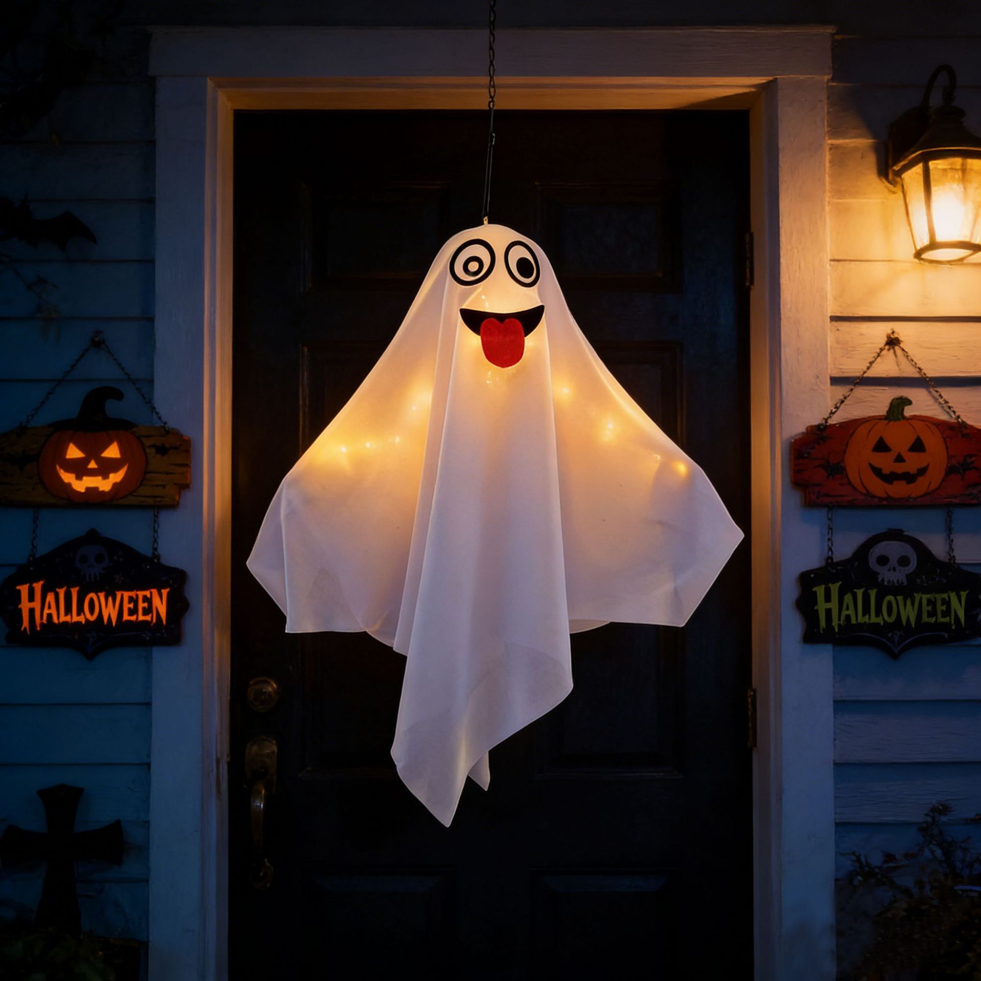 Transfronterizo Halloween LED iluminado fantasma decoración colgante fantasma chandelier horror patio props de Halloween